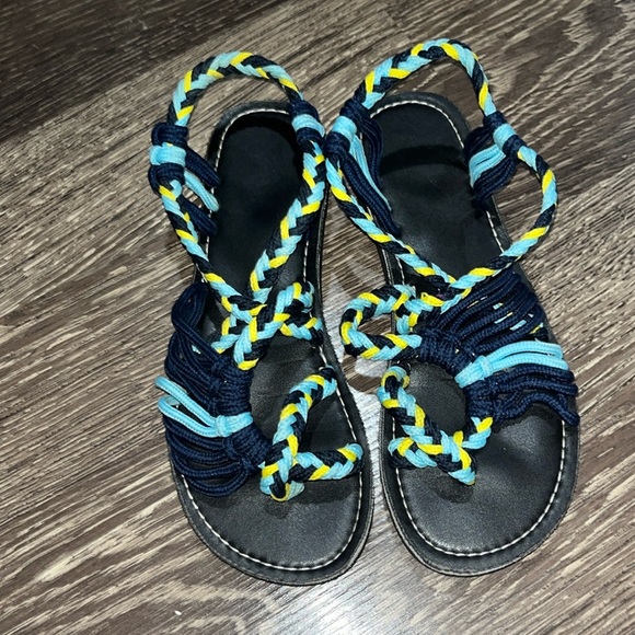 Womens Sandals Ladies Low Wedge Sandals Woven Rope Ladies Summer Sandals - Picture 1 of 5